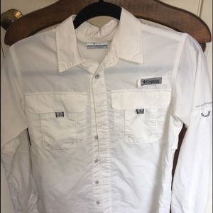 Columbia PFG white utility long sleeve🌼